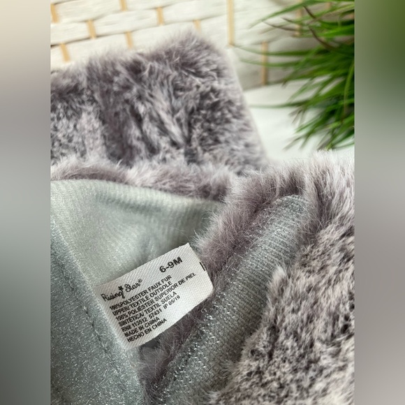Rising Star Cozy Gray Faux Fur Baby Booties|Boots 6-9 Months - Picture 7 of 9